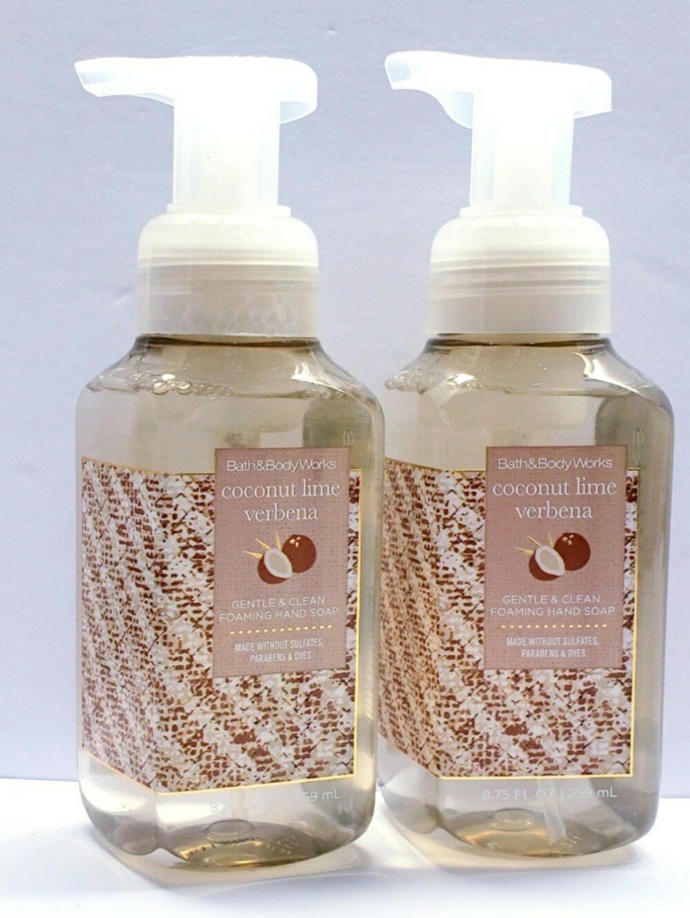 Bath & Body Works COCONUT LIME VERBENA Gentle & Clean Foaming Hand Soap -2 pcs